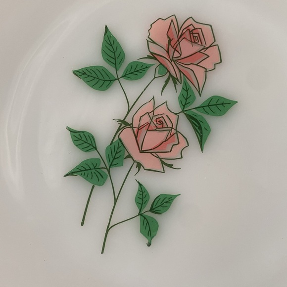 Fire King Anniversary Rose Pattern Dinner Plate by Anchor Hocking. - Picture 2 of 7